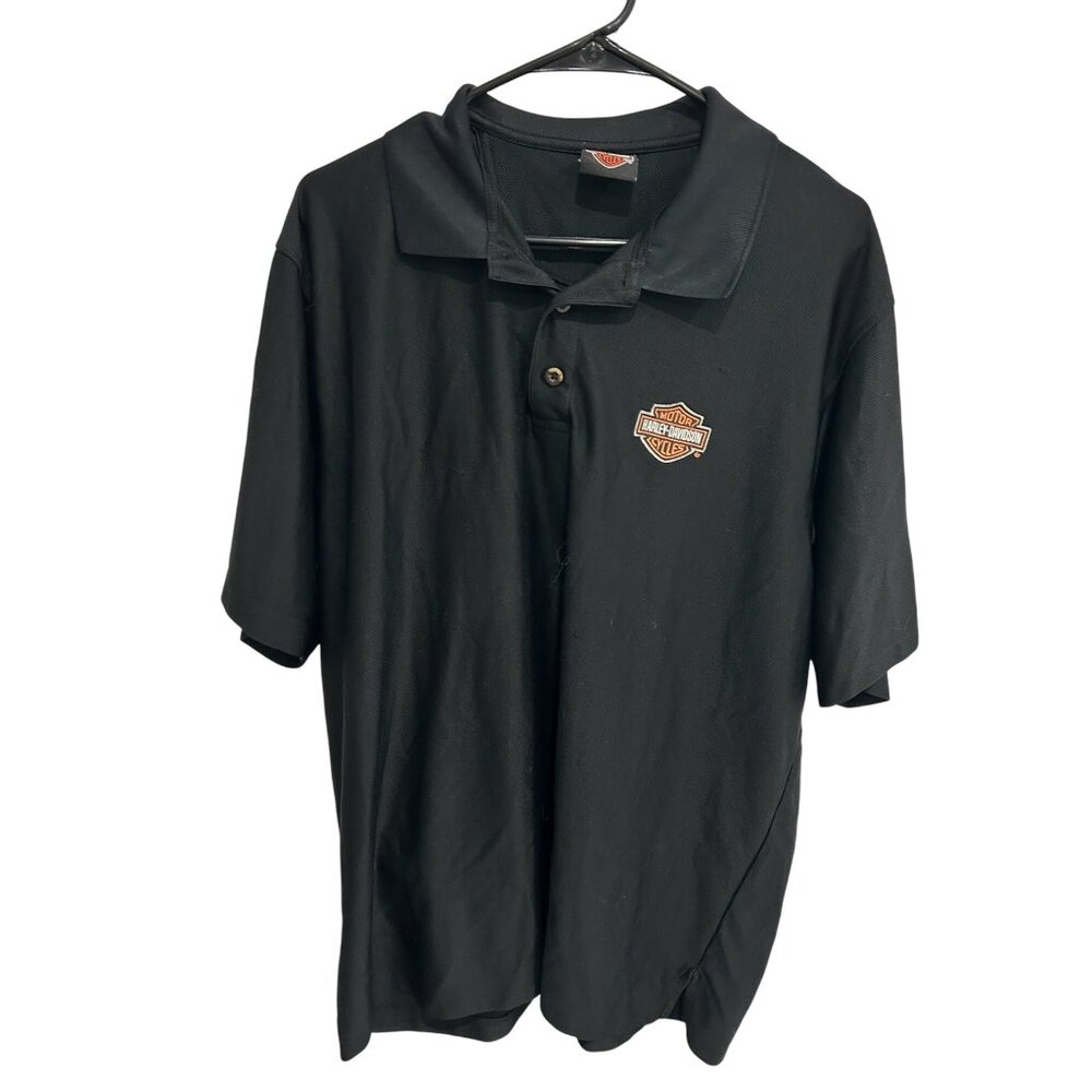 Harley-Davidson Black Polo Shirt Barbs Philadelphia PA Logo Mens Size M
